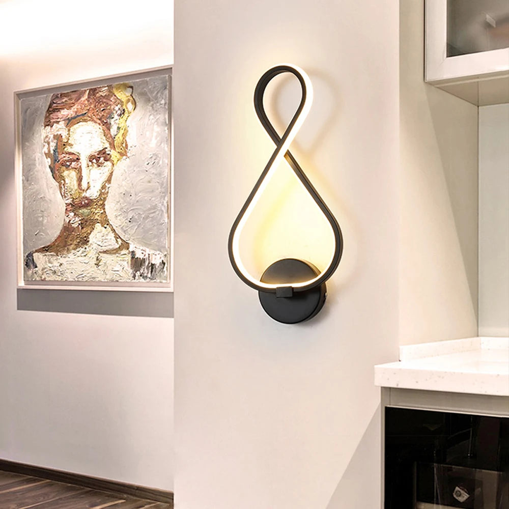 applique murale led moderne pour éclairage domestique - vue 2 sur 8