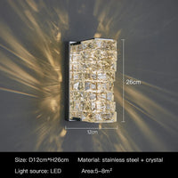 applique murale led en cristal pour décoration intérieure moderne