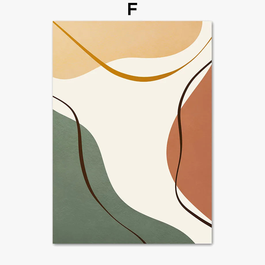 Affiche abstraite cactus fille boho pour décoration murale moderne