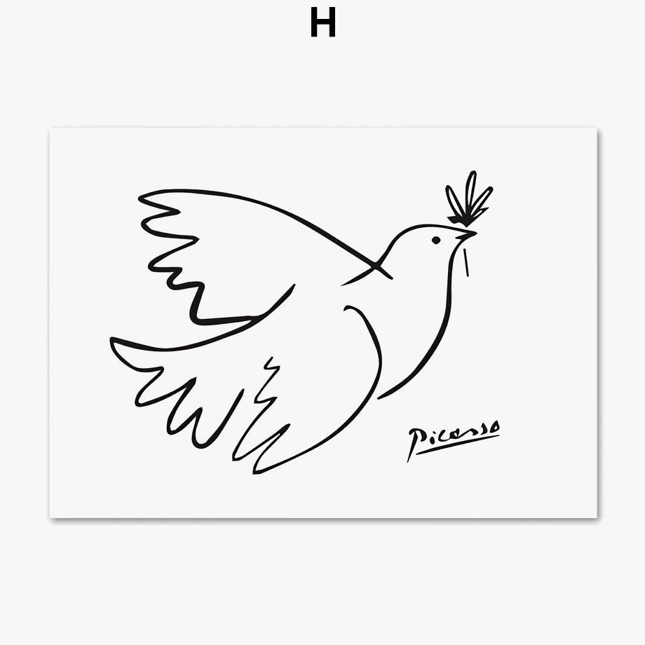 affiche abstraite inspirée de picasso et matisse pour décoration murale
