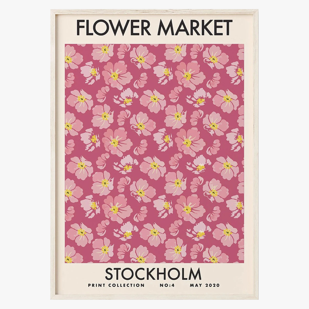 affiche fleurs peinture toile art abstrait style nordique décoration murale