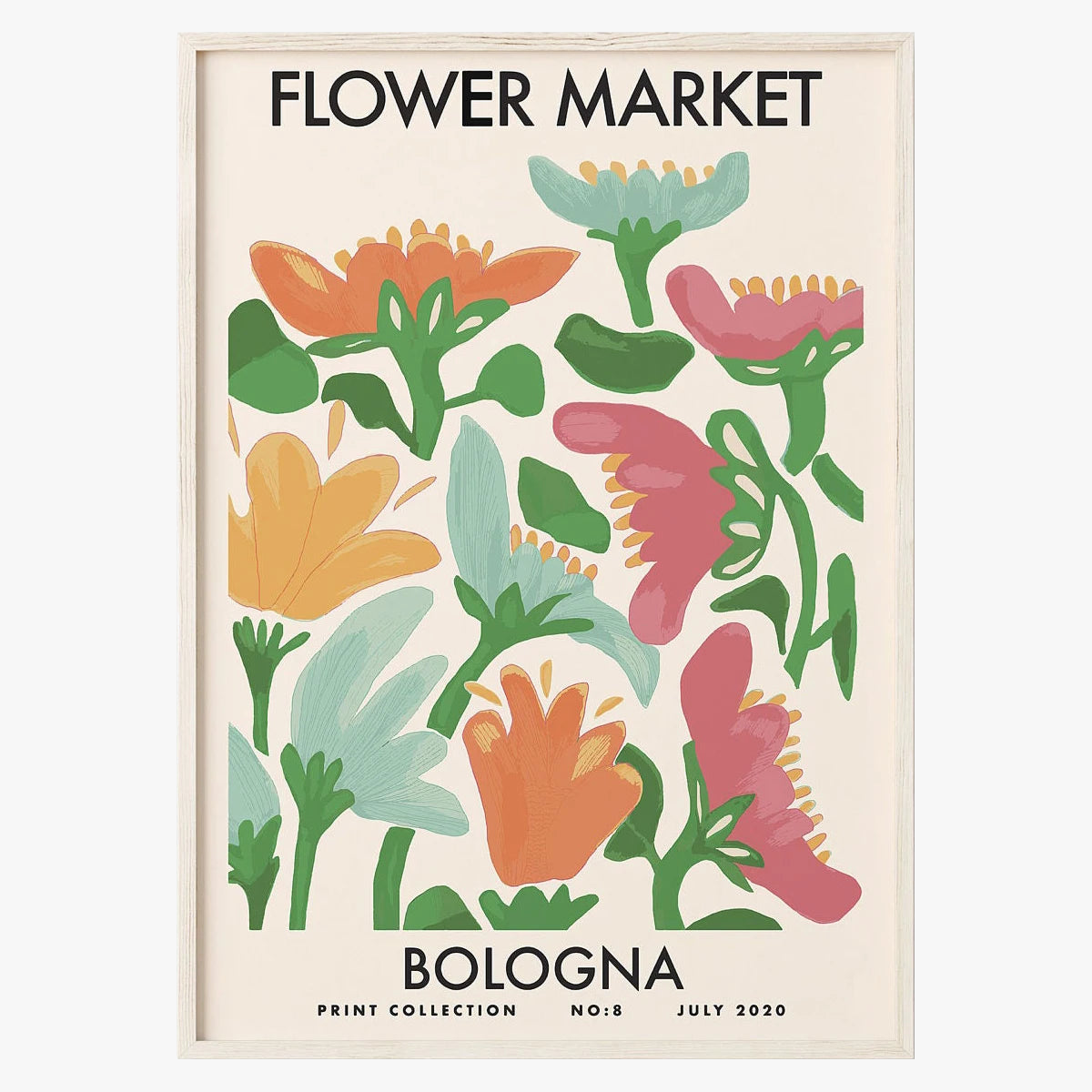 affiche florale peinture abstraite style nordique décoration murale