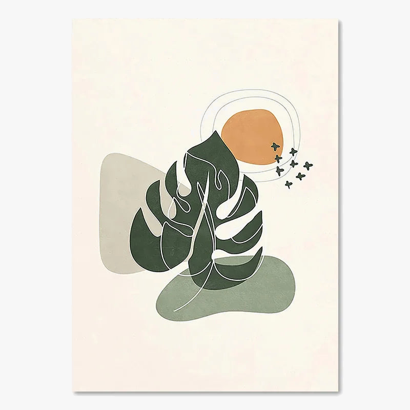affiches murales boho géométriques soleil lune abstraites pour décoration
