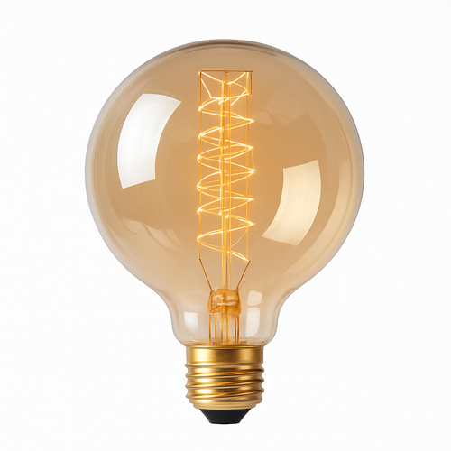 Ampoule boule à incandescence filament spiral vintage 40W Edison