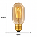 Ampoule gros tube à incandescence filament vintage 40W Edison