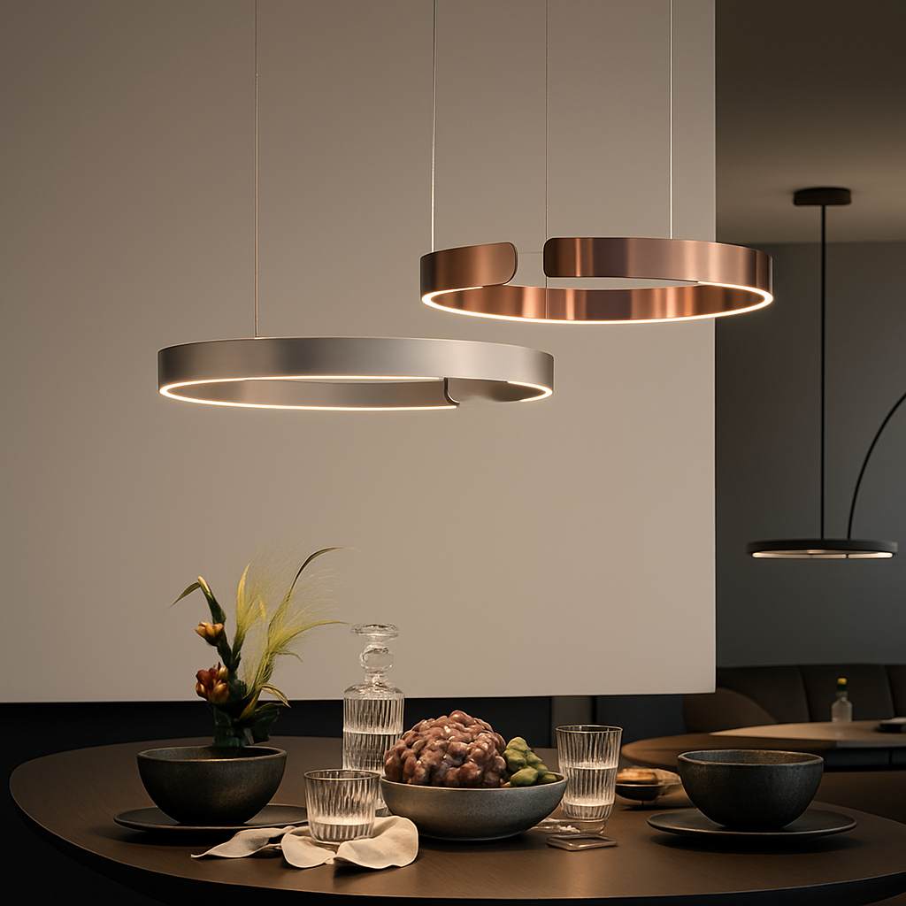 Anneau nordique suspension LED lampe réglable pour salle à manger salon Table centrale cuisine lustre décor à la maison lustres luminaire - vue 2 sur 30