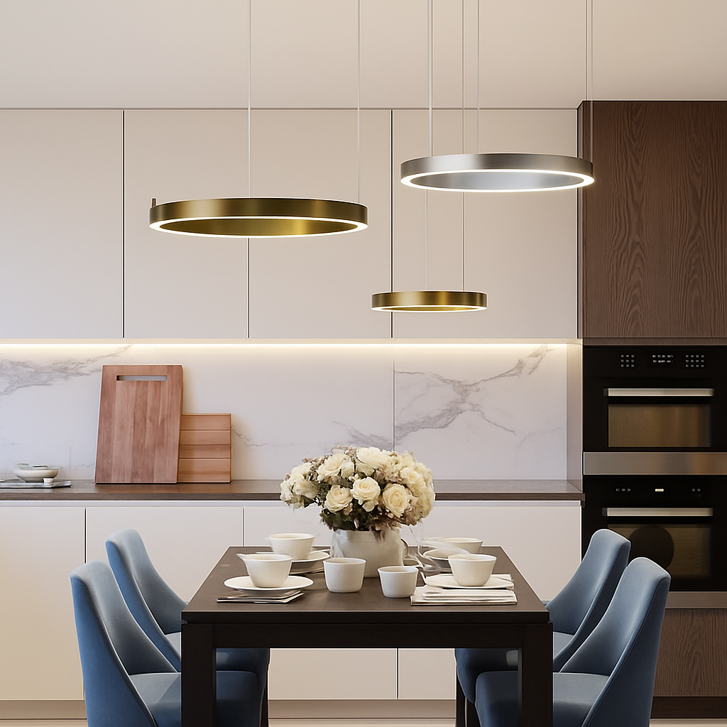 Anneau nordique suspension LED lampe réglable pour salle à manger salon Table centrale cuisine lustre décor à la maison lustres luminaire - vue 3 sur 30