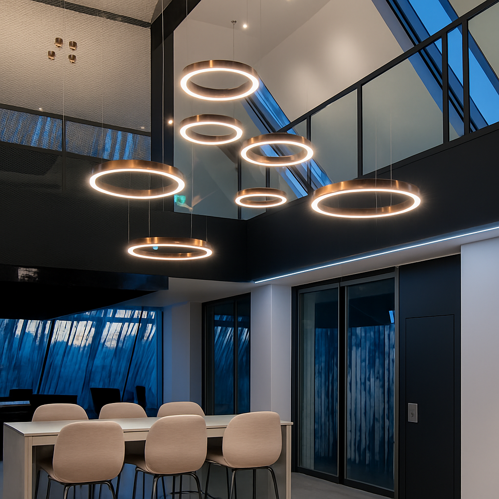 Anneau nordique suspension LED lampe réglable pour salle à manger salon Table centrale cuisine lustre décor à la maison lustres luminaire - vue 4 sur 30