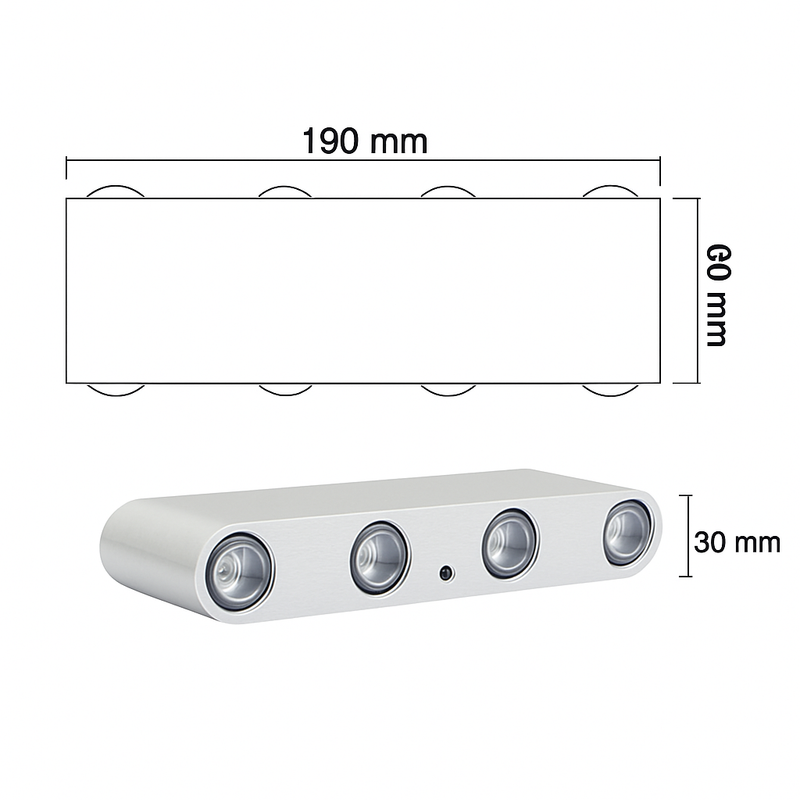 Applique chromé avec LED de couleur Sconce