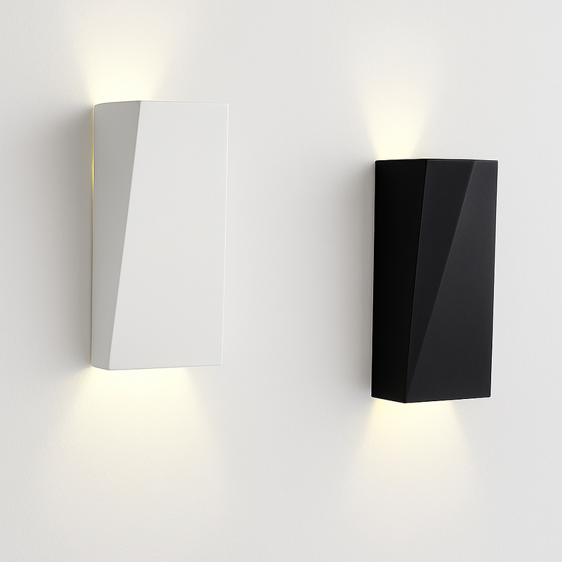Applique design LED cubique (noir ou blanc)