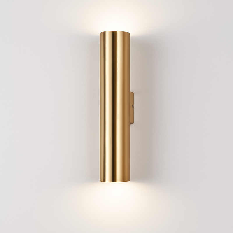 Applique design tube cylindrique doré à LED