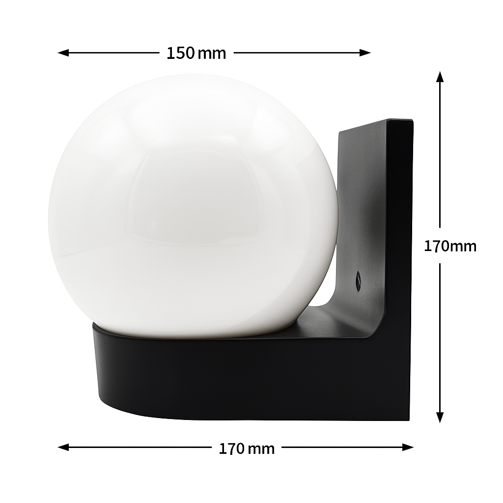 Applique extérieur LED socle et boule Acrylic - vue 6 sur 6