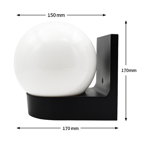 Applique extérieur LED socle et boule Acrylic
