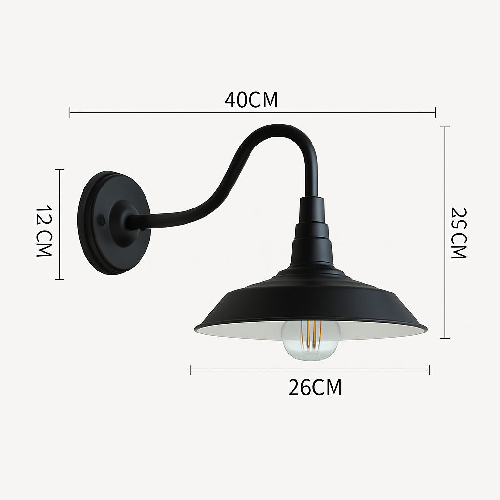 Applique extérieur LED vintage rustique (noir ou marron) - vue 6 sur 5