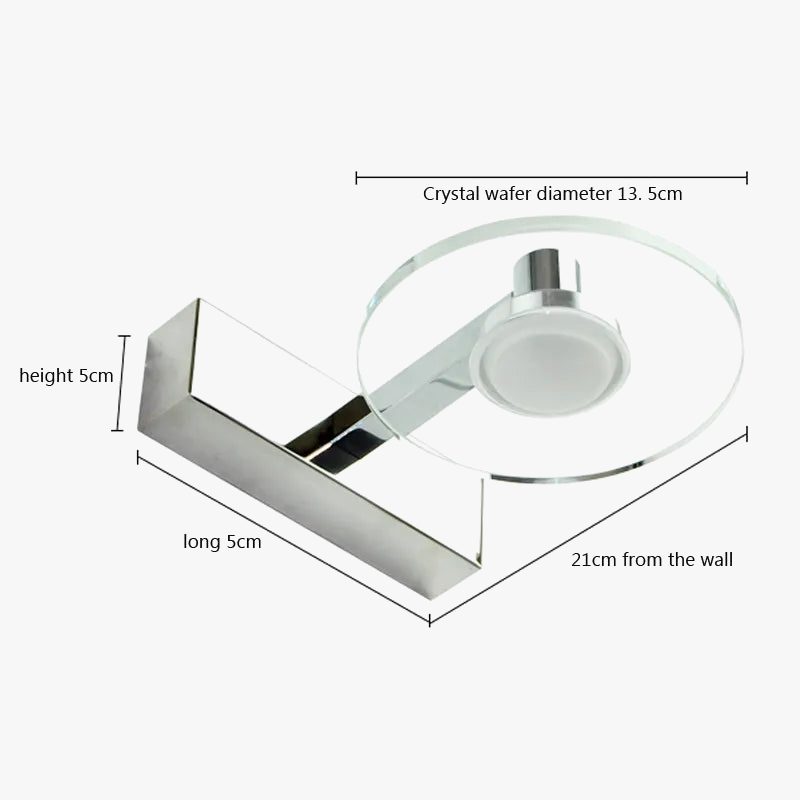 Applique led acrylique miroir 5w anti-buée salle bain