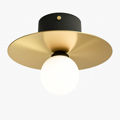 Applique LED rond dorée Art style