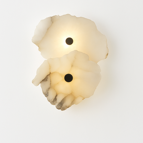 applique murale art déco en laiton et marbre naturel