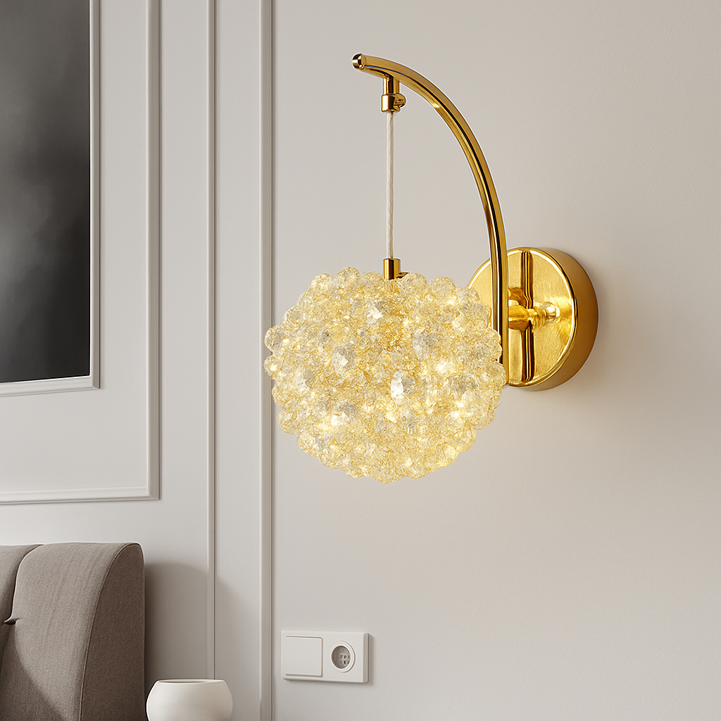 applique murale artistique en cristal de luxe style français pour intérieur élégant - vue 6 sur 8