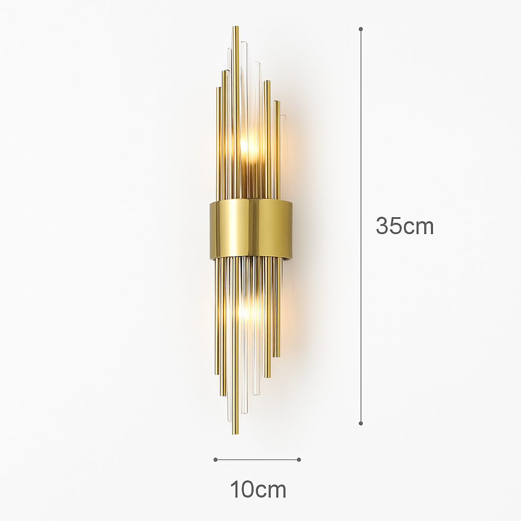 Applique murale de luxe LED moderne en or