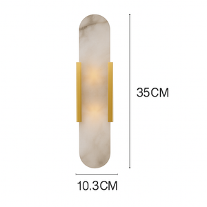 Design-Wandleuchte zylindrisch Marmoroptik Aïda