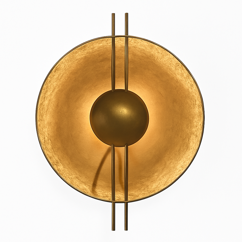 Applique murale design à LED avec plusieurs disques en métal doré Luxury