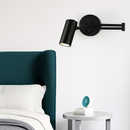 Applique murale design LED avec sport dirigeable en métal doré ou noir Light