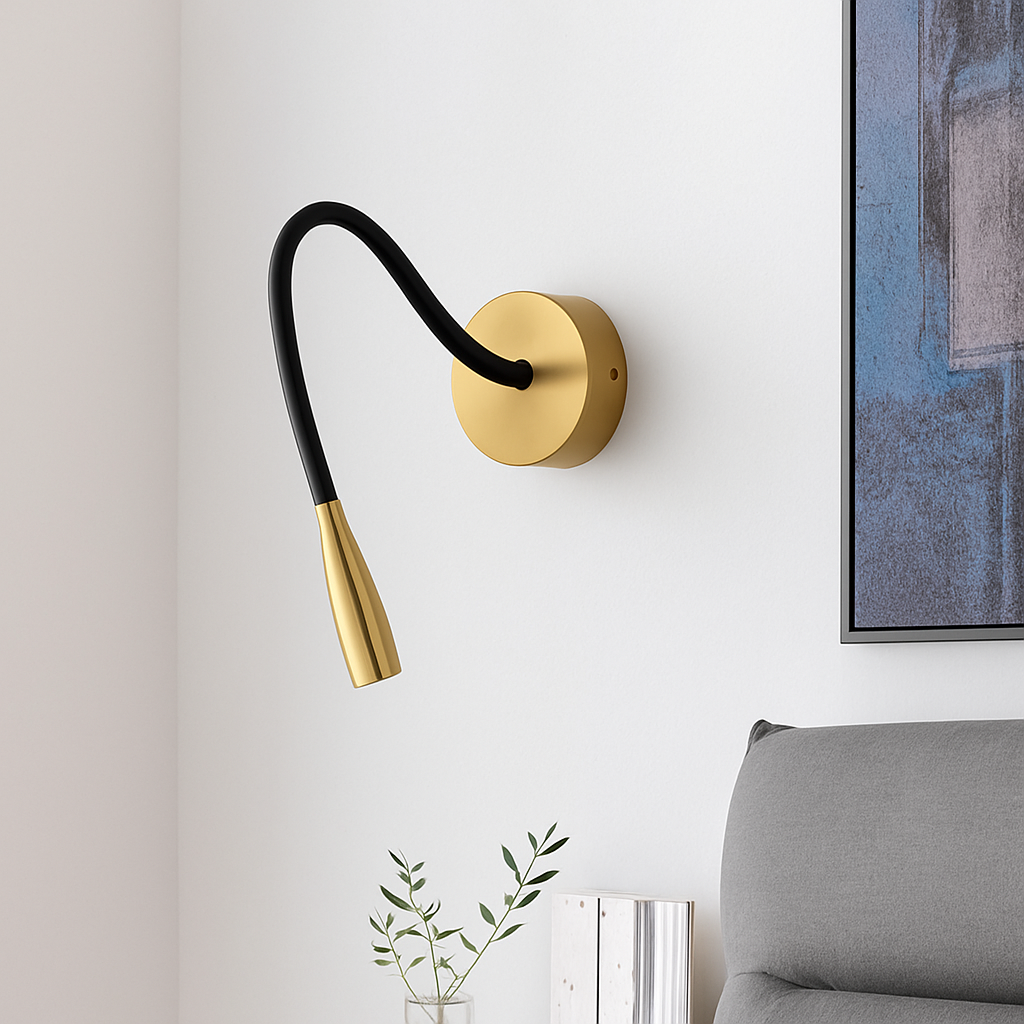 Applique murale design LED avec tige ajustable noire - vue 4 sur 5