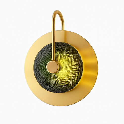 Applique murale design LED ronde en métal doré Light