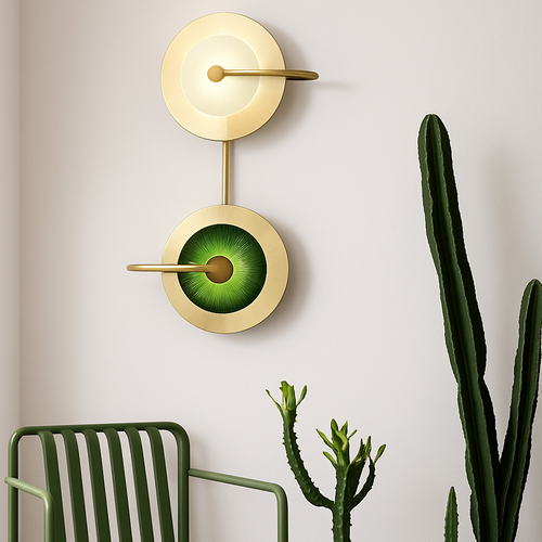 Applique murale design LED ronde en métal doré Light - vue 4 sur 8