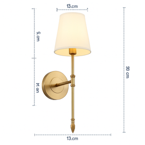 Goldene Wandleuchte mit Lampenschirm Real
