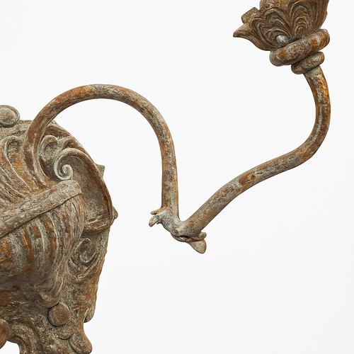 Applique murale à double tête en fer antique style français