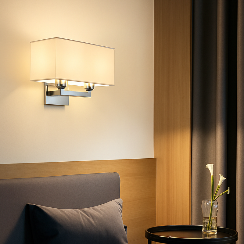 applique murale double tête en tissu style nordique moderne