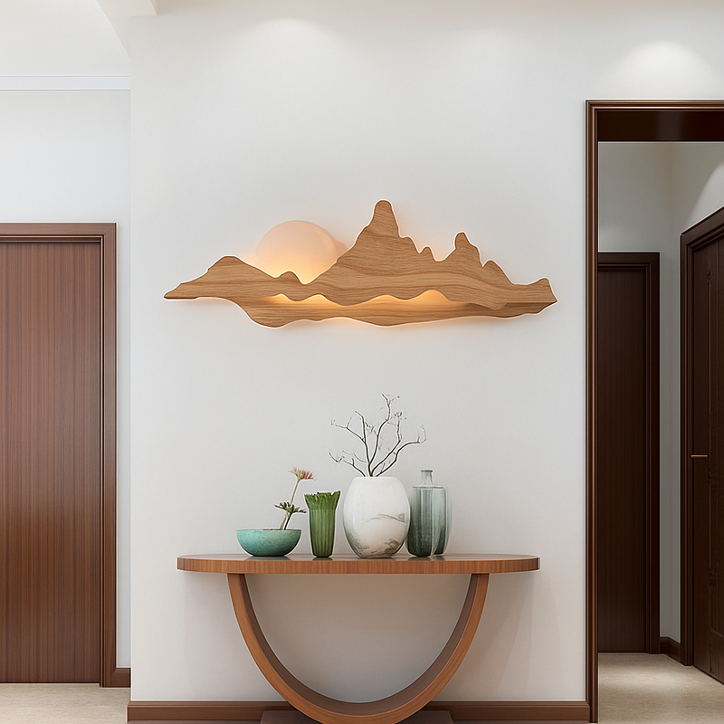 applique murale en bois design moderne pour intérieur lumineux