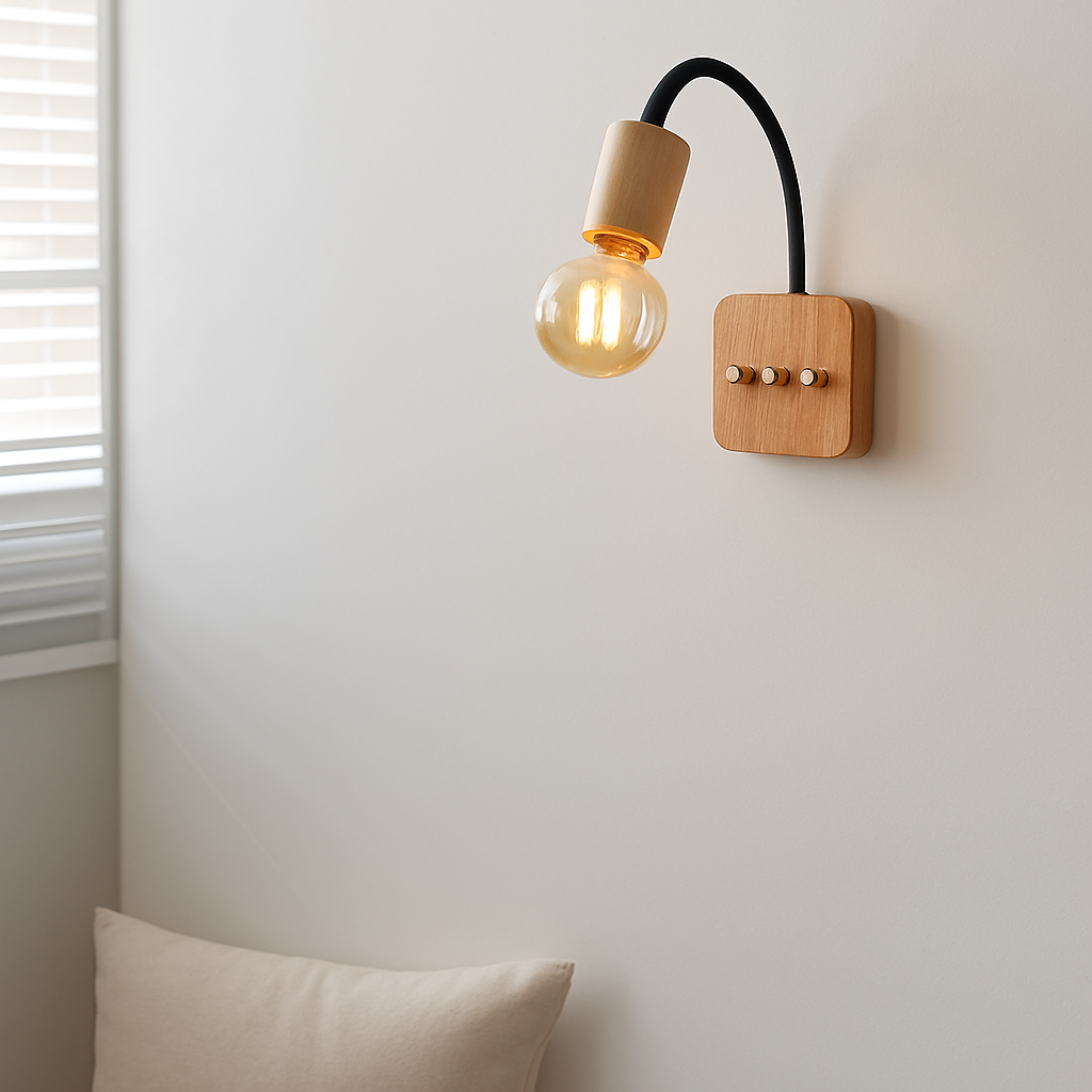 applique murale en bois japonais design nordique pour décoration intérieure - vue 5 sur 8