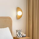 applique murale en pierre naturelle demi-cercle avec ampoule intégrée