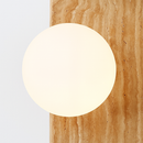 applique murale en pierre naturelle demi-cercle avec ampoule intégrée