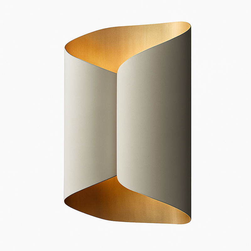 Applique murale enroulée noire et dorée Art