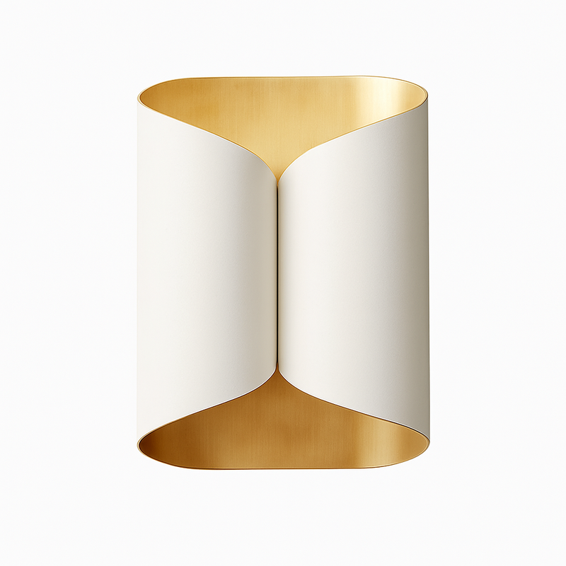 Applique murale enroulée noire et dorée Art