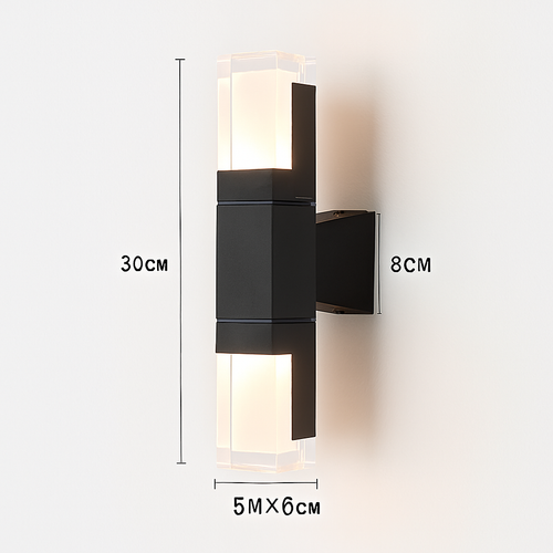 applique murale extérieure en aluminium avec capteur pir étanche minimaliste
