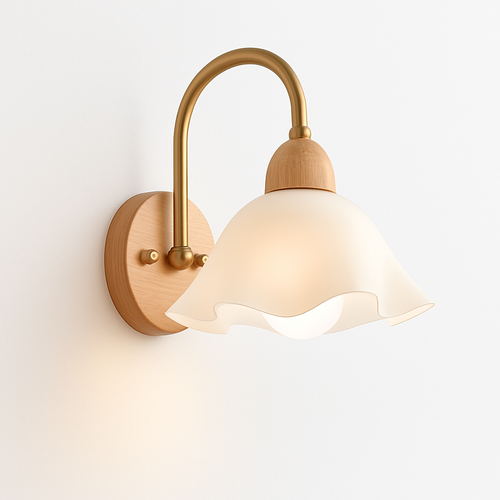 applique murale janpan lumière fleurs pastorale rondins chambre chevet