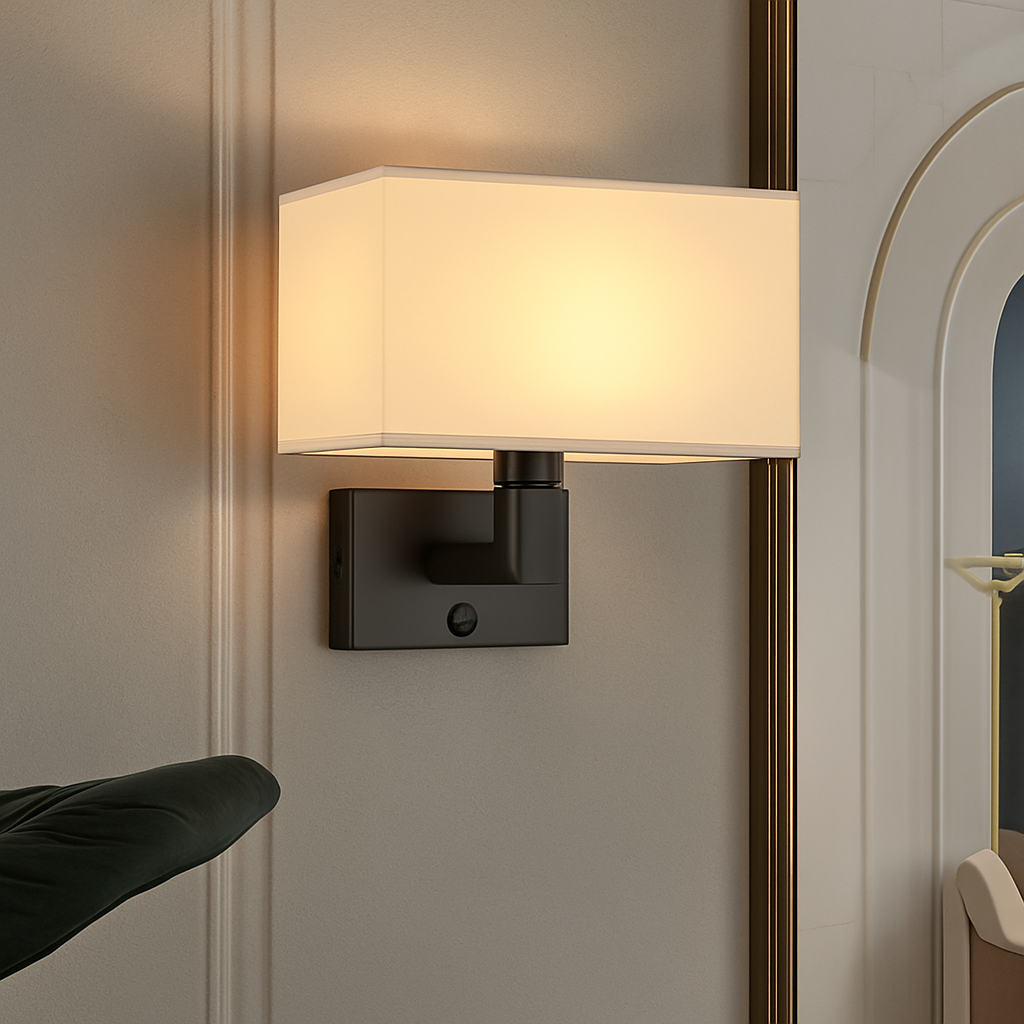 Applique murale Led avec abat-jour en tissu - vue 7 sur 12