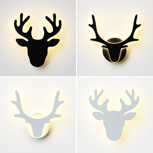Applique murale LED créative en forme de cerf