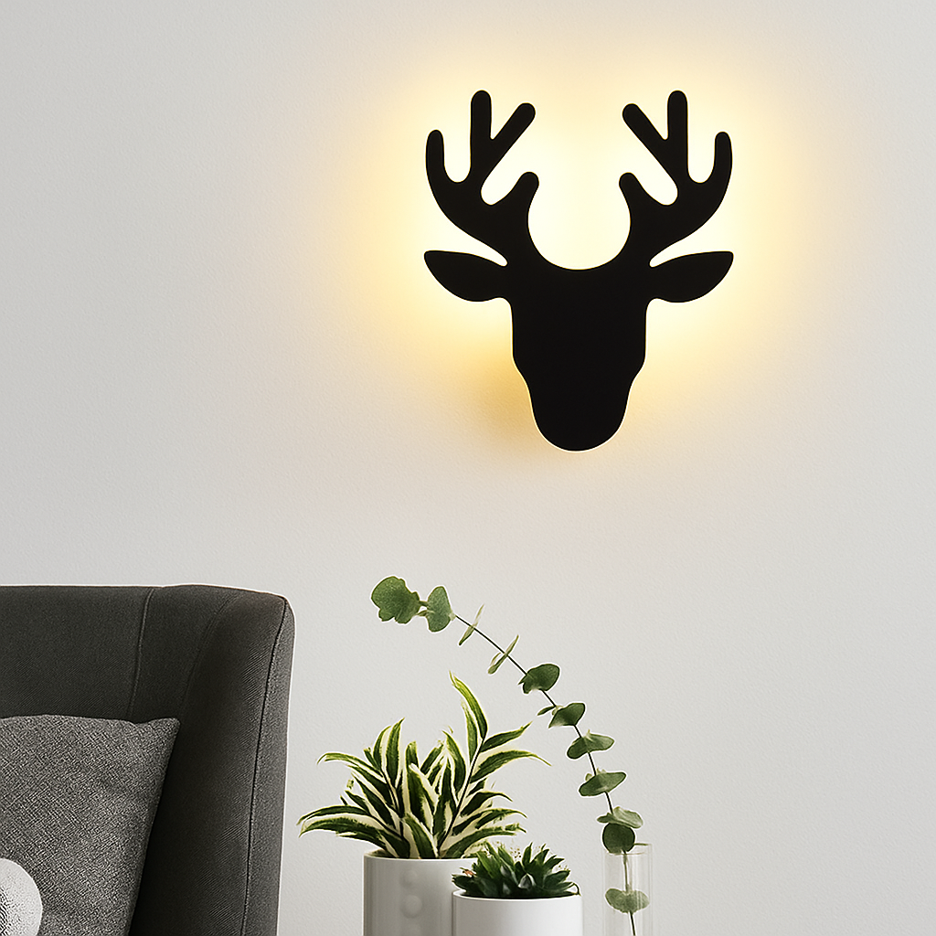 Applique murale LED créative en forme de cerf - vue 4 sur 10