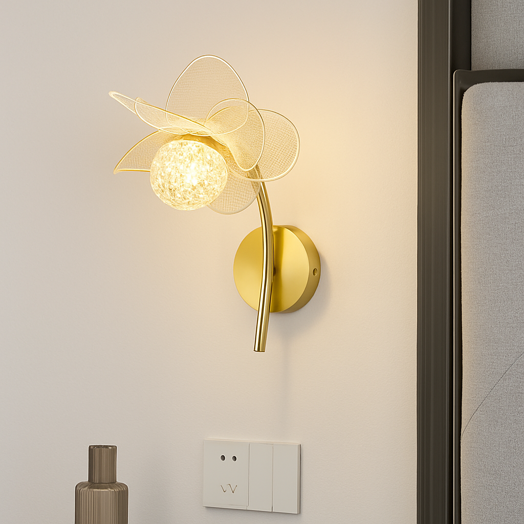 applique murale led de luxe en forme de fleur décorative - vue 3 sur 12