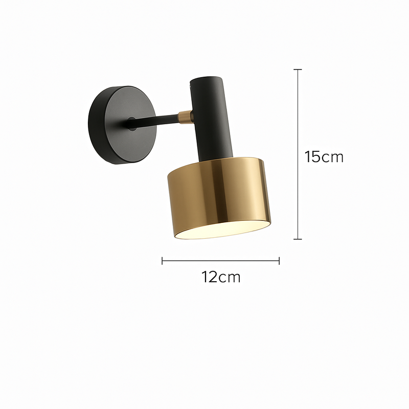 Applique murale LED design avec base doré et abat-jour métal Home