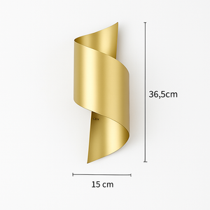 Moderne LED-Wandleuchte in Gold mit Design-Optik
