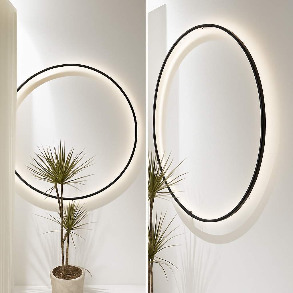 applique murale led design nordique avec prise usb ronde