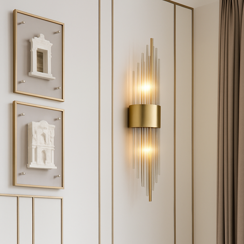 Applique murale LED en cristal clair