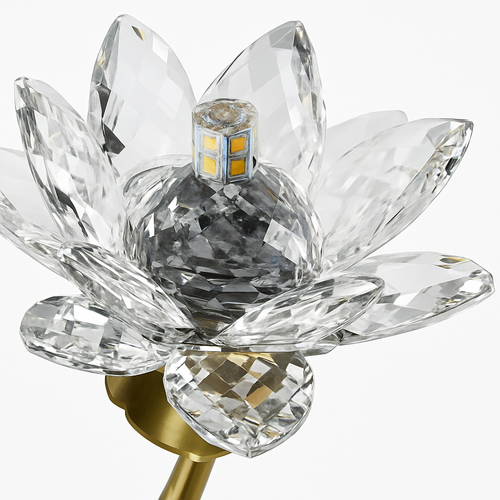 Applique murale LED en cristal de luxe en forme de lotus