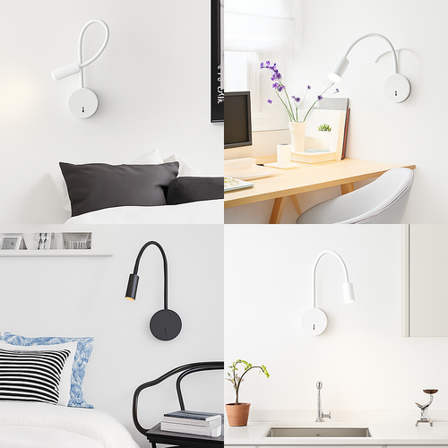 Applique murale led flexible avec interrupteur pour intérieur